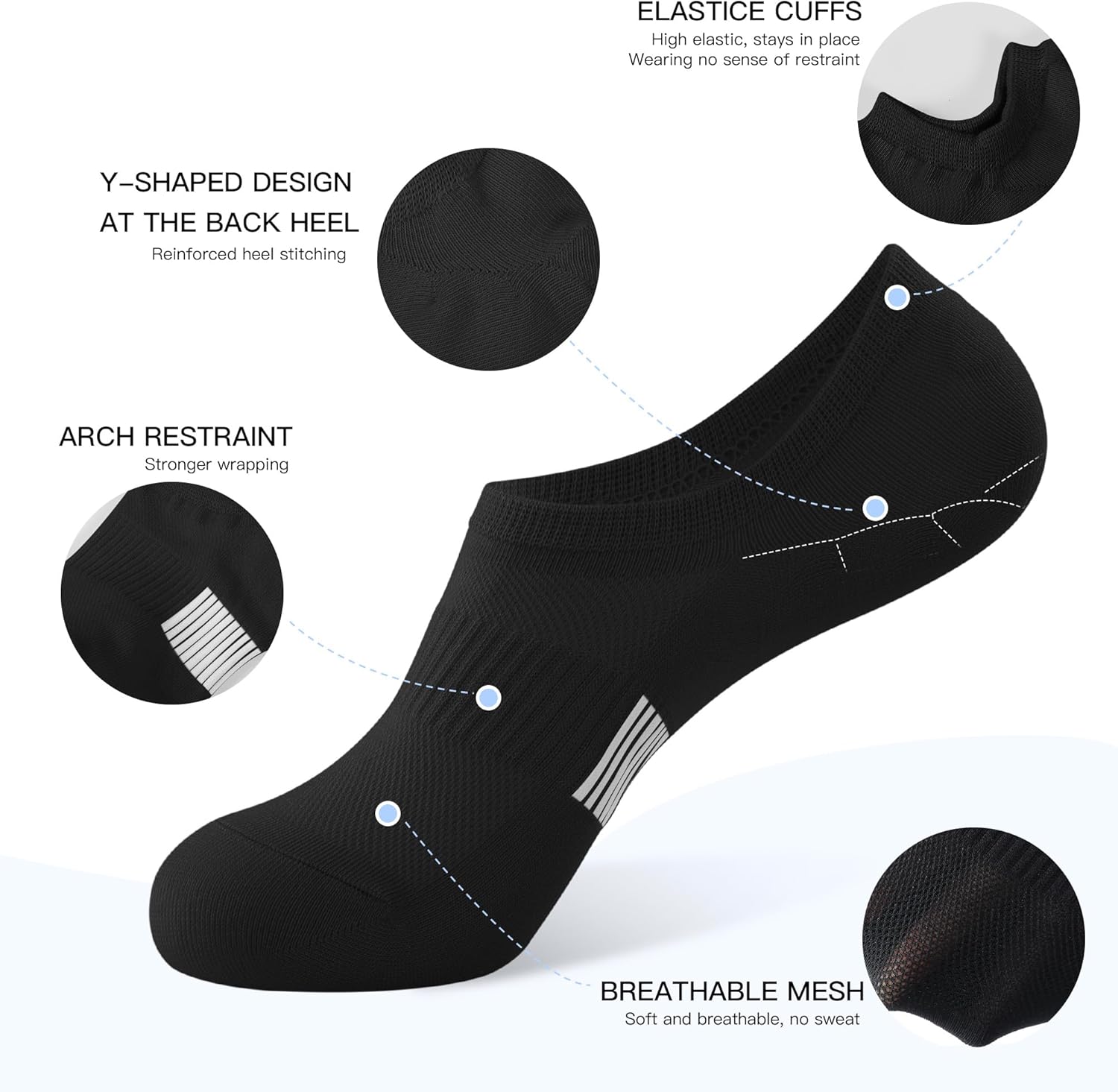Thumbnail 6 de BUDERMMY Sneaker Socken Damen 35-42 – Unsichtbare Füßlinge, atmungsaktiv & rutschfest