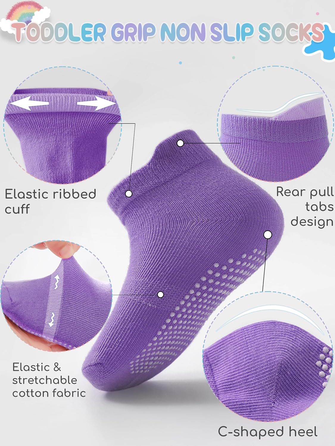 Detalle 2 de Aroveea Baby Socks Grip 12-Pack