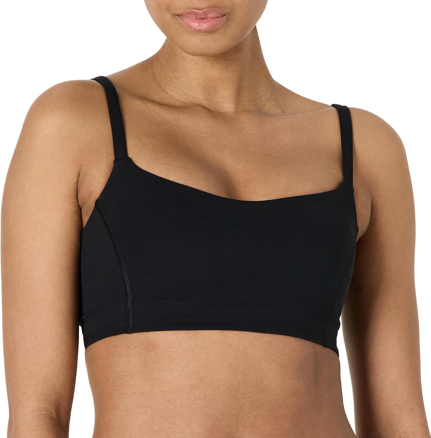 Detalle de Amazon Essentials Women's Active FormFlex Buttery Soft Light Support Sweetheart Neck Yoga Sports Bra