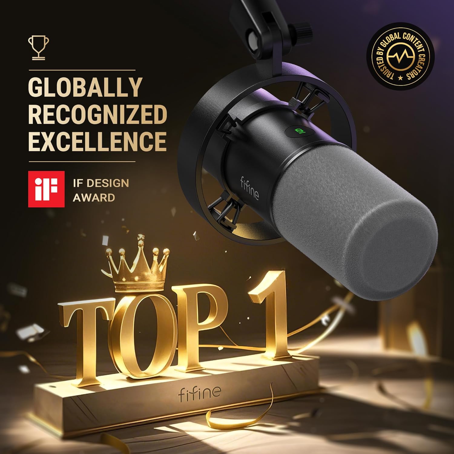 Thumbnail 1 de FIFINE AmpliTank K688 Dynamic Microphone: Versatile USB/XLR Studio Mic