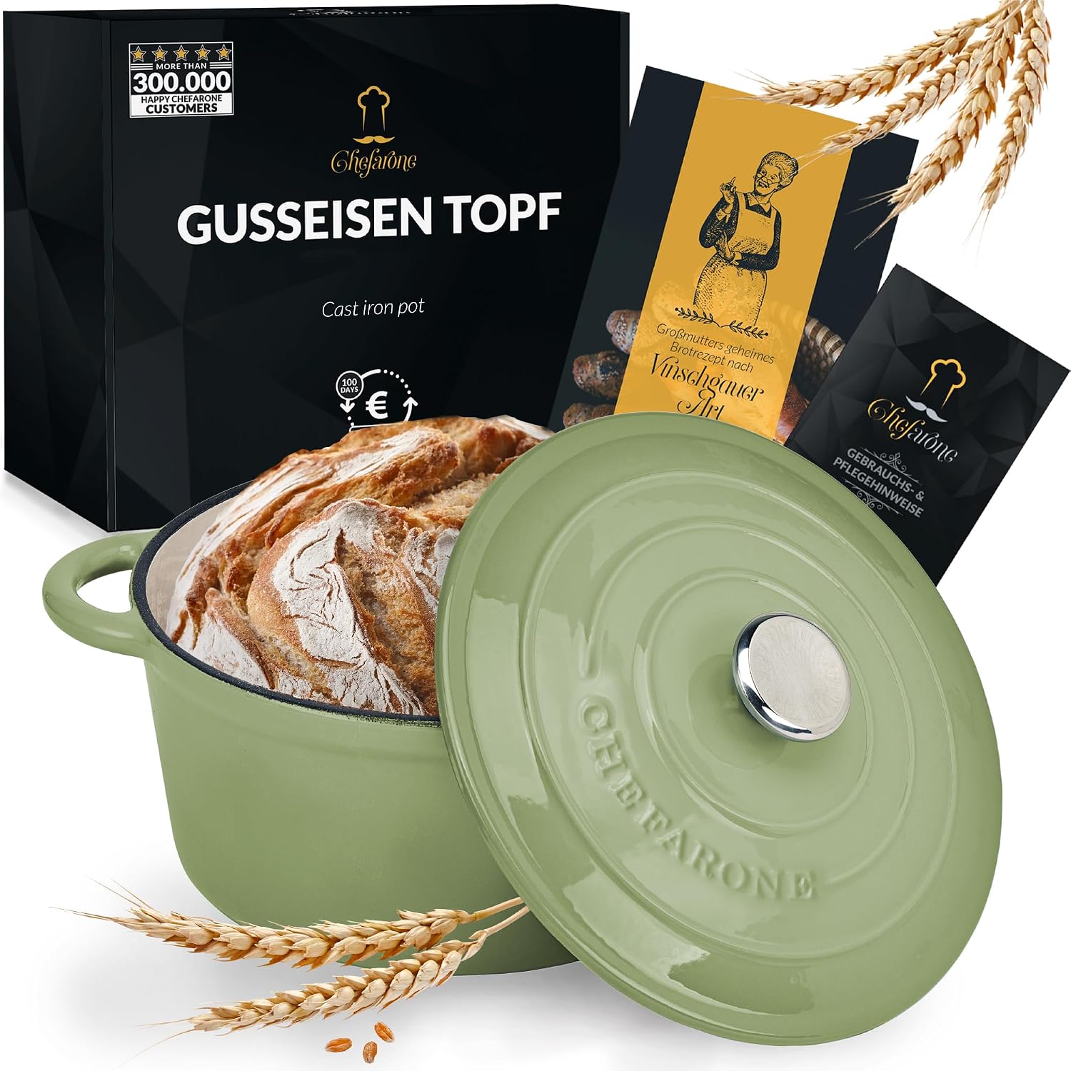 Detalle de Chefarone CHEF000073 geëmailleerde gietijzeren stoofpan met deksel
