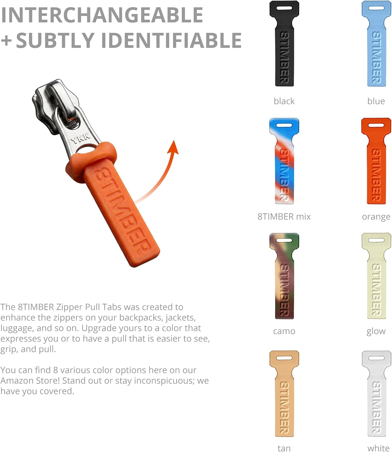 Detalle de 8TIMBER Zipper Pulls 6-Pack