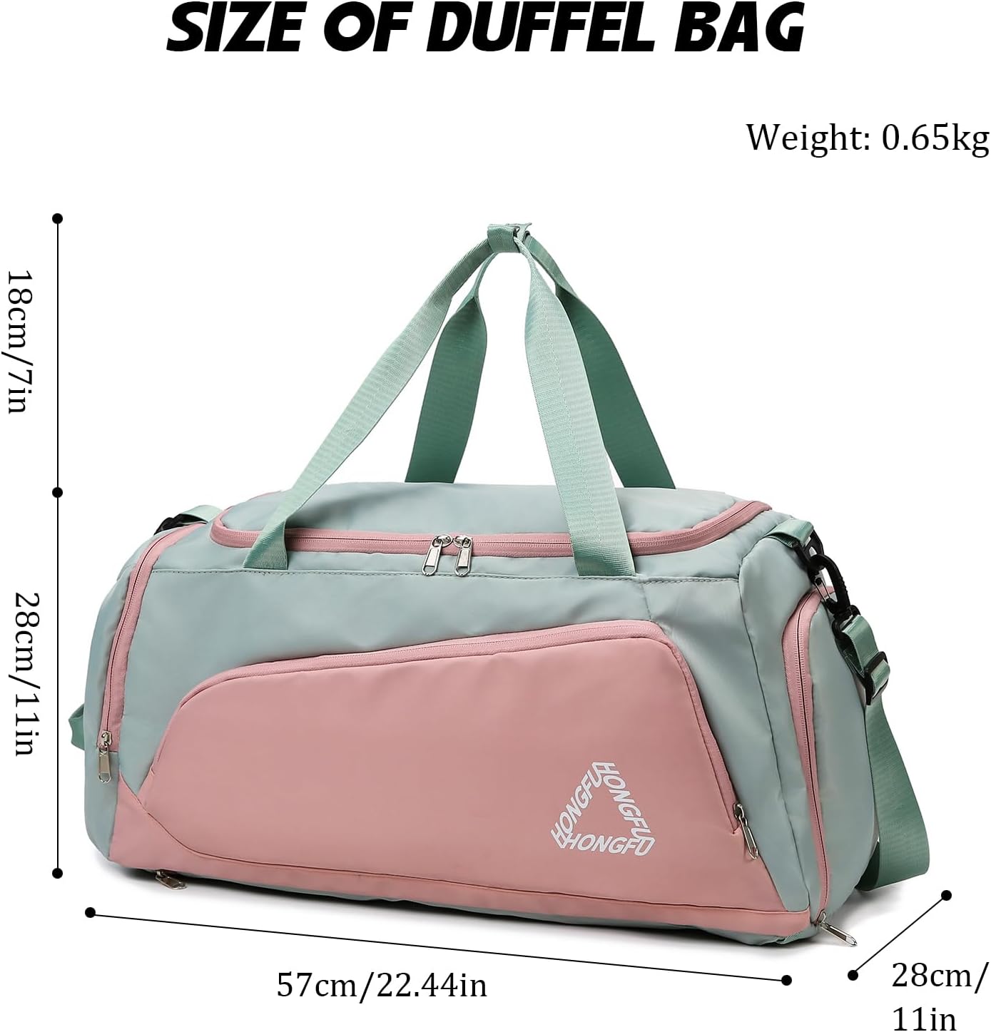 Detalle 2 de Suweir Sporttasche Damen 45L – 3-in-1 Reisetasche mit Schuhfach, Nass-/Tchtfach & Rucksackfunktion
