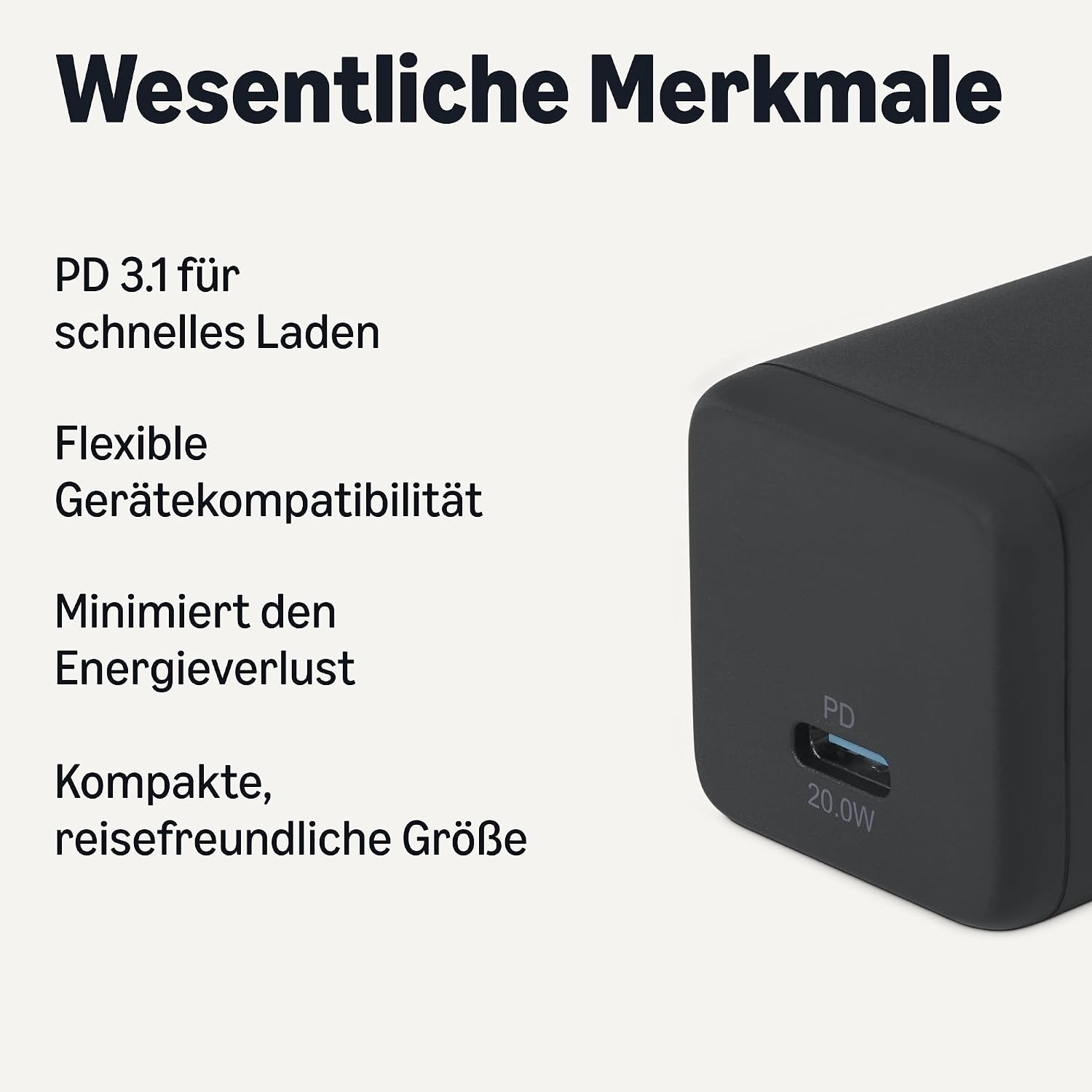 Detalle 2 de Amazon Basics USB-C Wandladegerät 20W