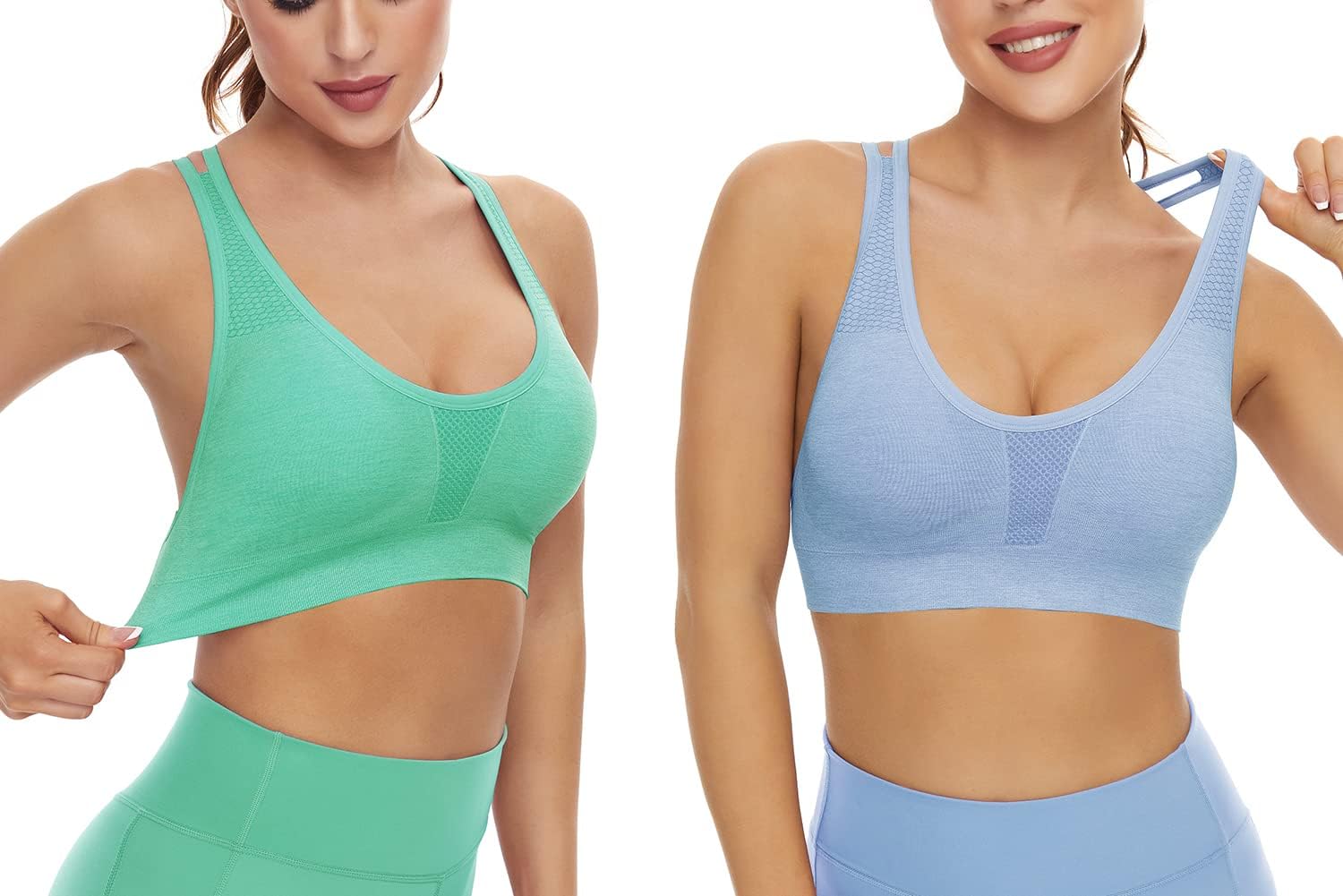 Detalle de SEGRILA Damen Sport BH Set Ohne Bügel Kreuz Rücken Gepolsterter – Nahtlos, atmungsaktiv und vielseitig