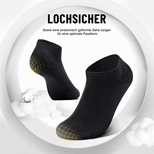 Detalle de YouShow Sneaker Socken Herren Damen – 10 Paar Schwarz, Kurzsocken 47-50