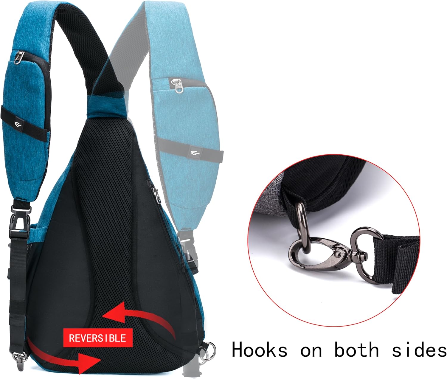 Thumbnail 5 de TurnWay Sling Bag: Waterproof Crossbody with USB Charge Port for Travel and Everyday Use