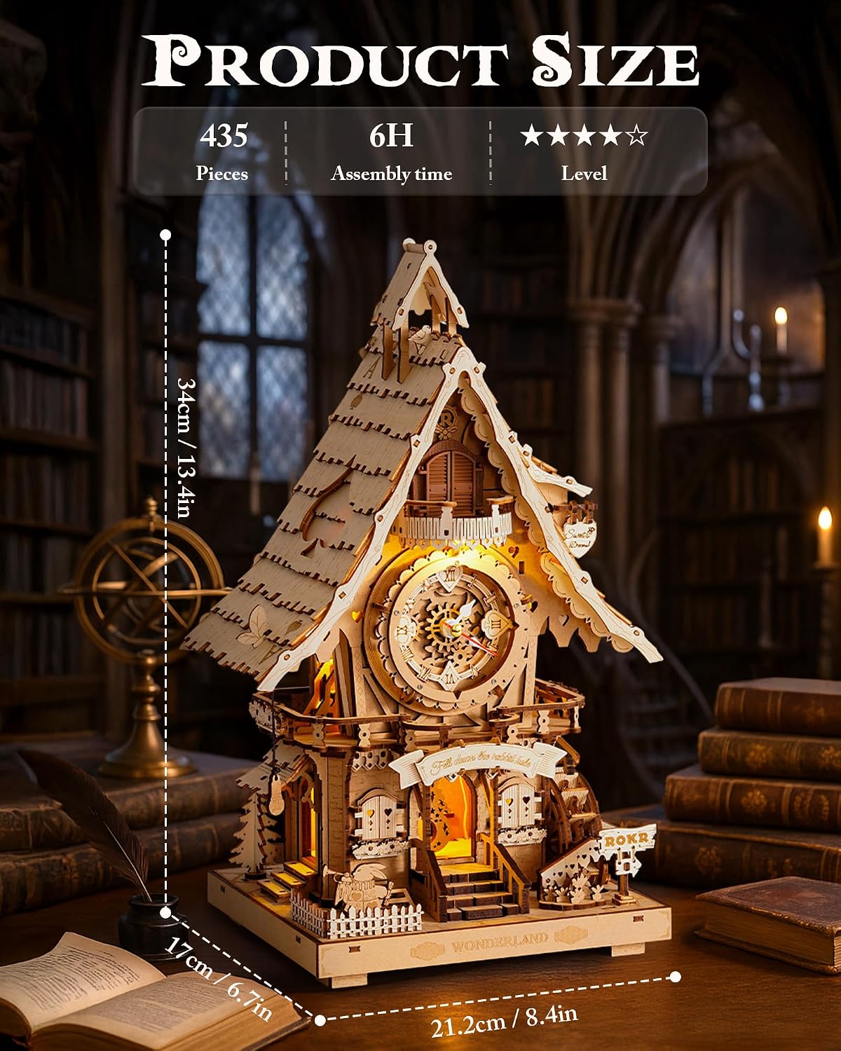 Detalle 2 de ROKR LC901 3D Wooden Cuckoo Clock Wooden Puzzle (LC901)