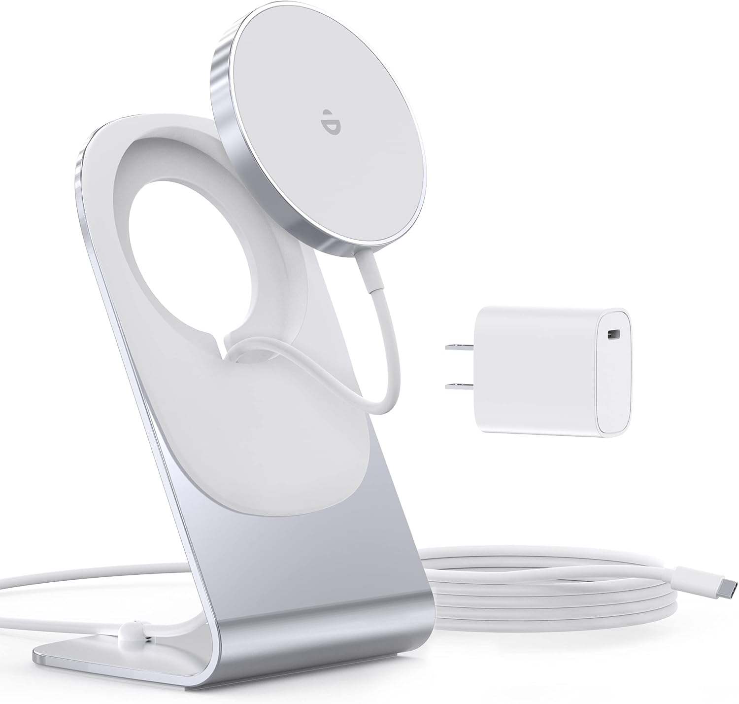 Detalle de Kabysio ZY-MIX00117-US Magnetic Wireless Charger Stand, Aluminum, 15W