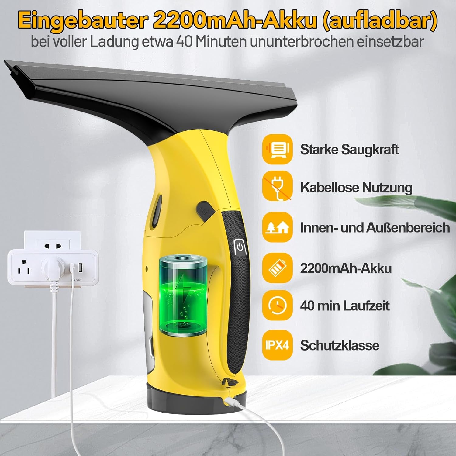 Thumbnail 1 de Eave Fenstersauger, wiederaufladbarer Fensterabzieher mit 28 cm/17 cm Klingen