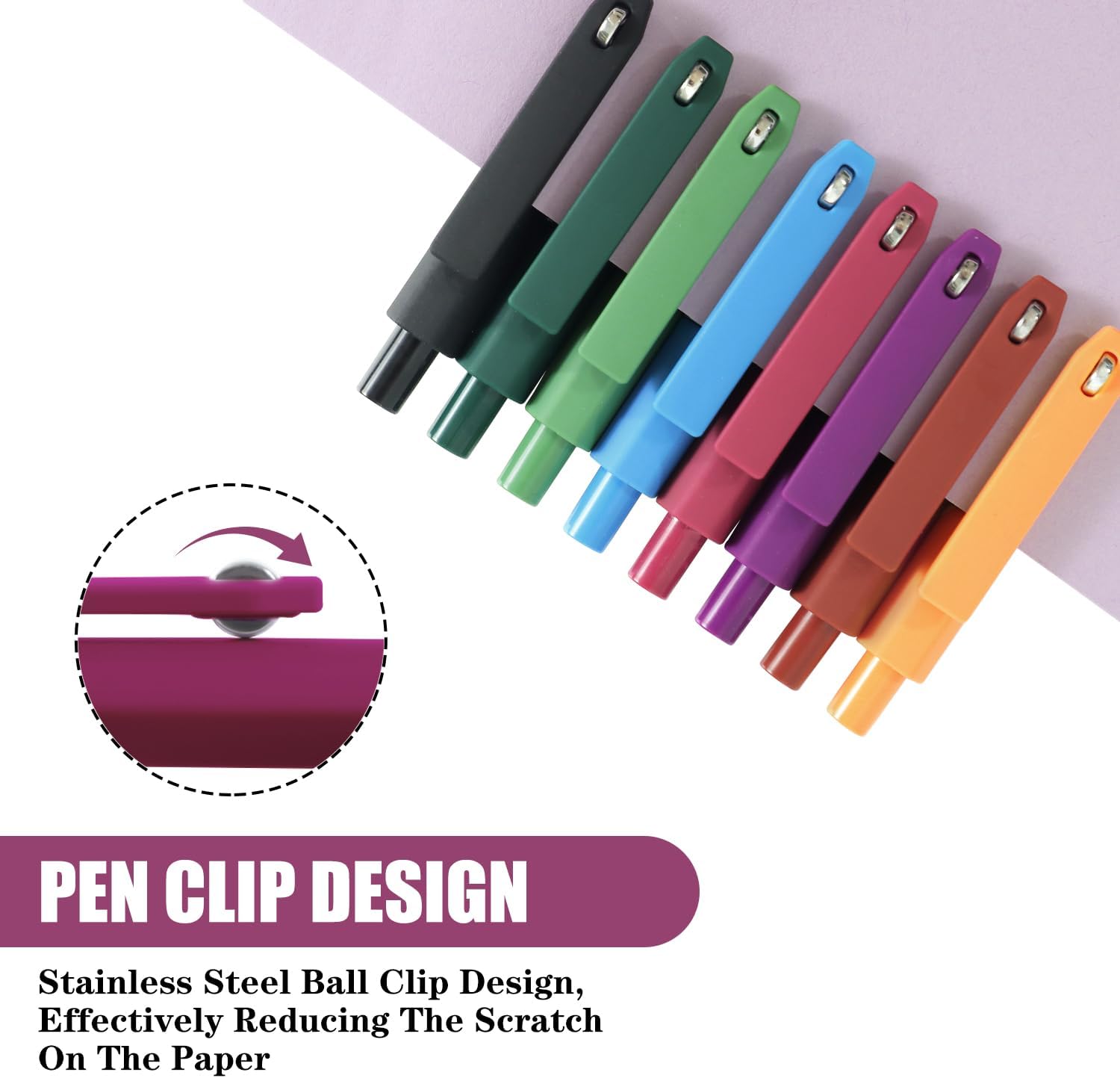 Detalle de Vitoler VITOLER Gel Pens, 0.5 mm Black Ink, Retractable, 8-Pack
