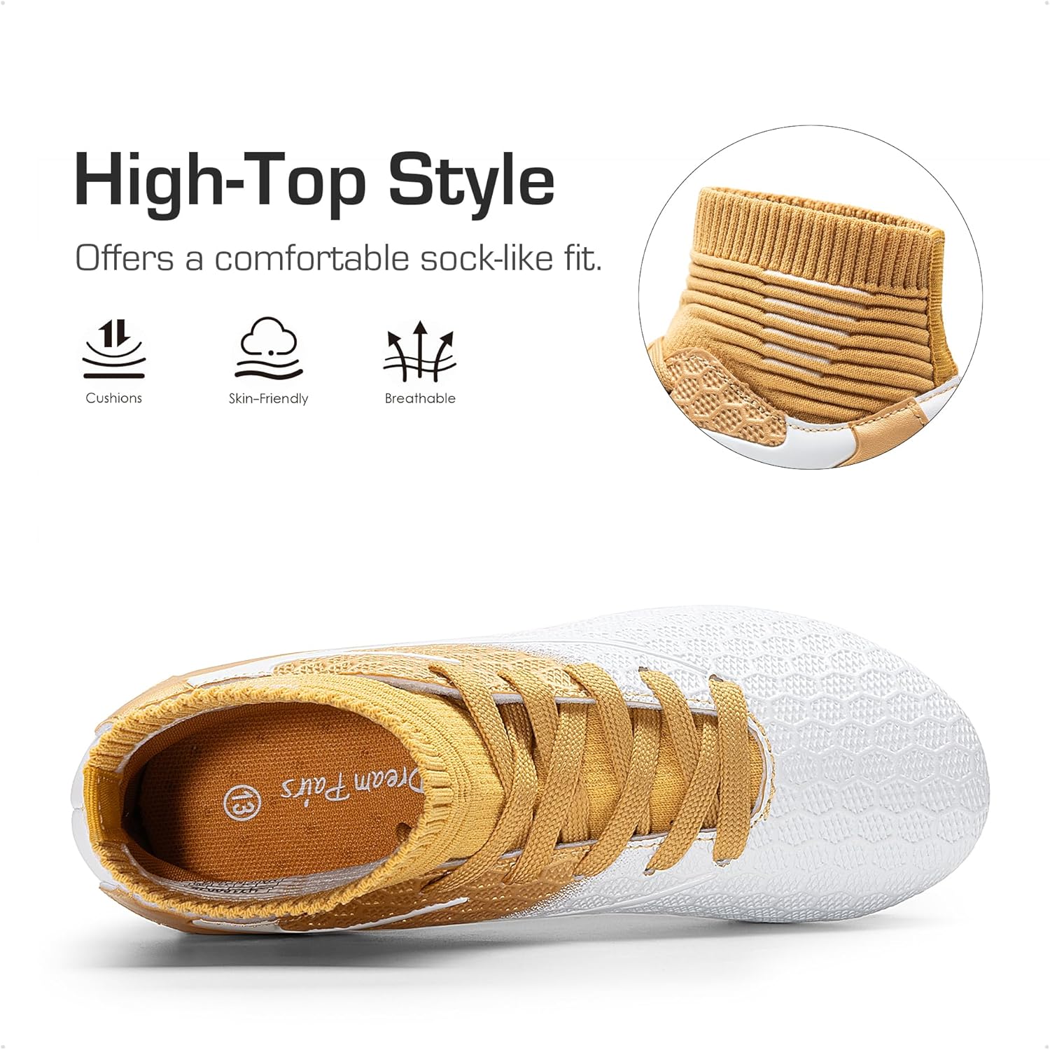 Detalle de DREAM PAIRS Youth High-Top Soccer Cleats for Firm Ground (Boys & Girls)