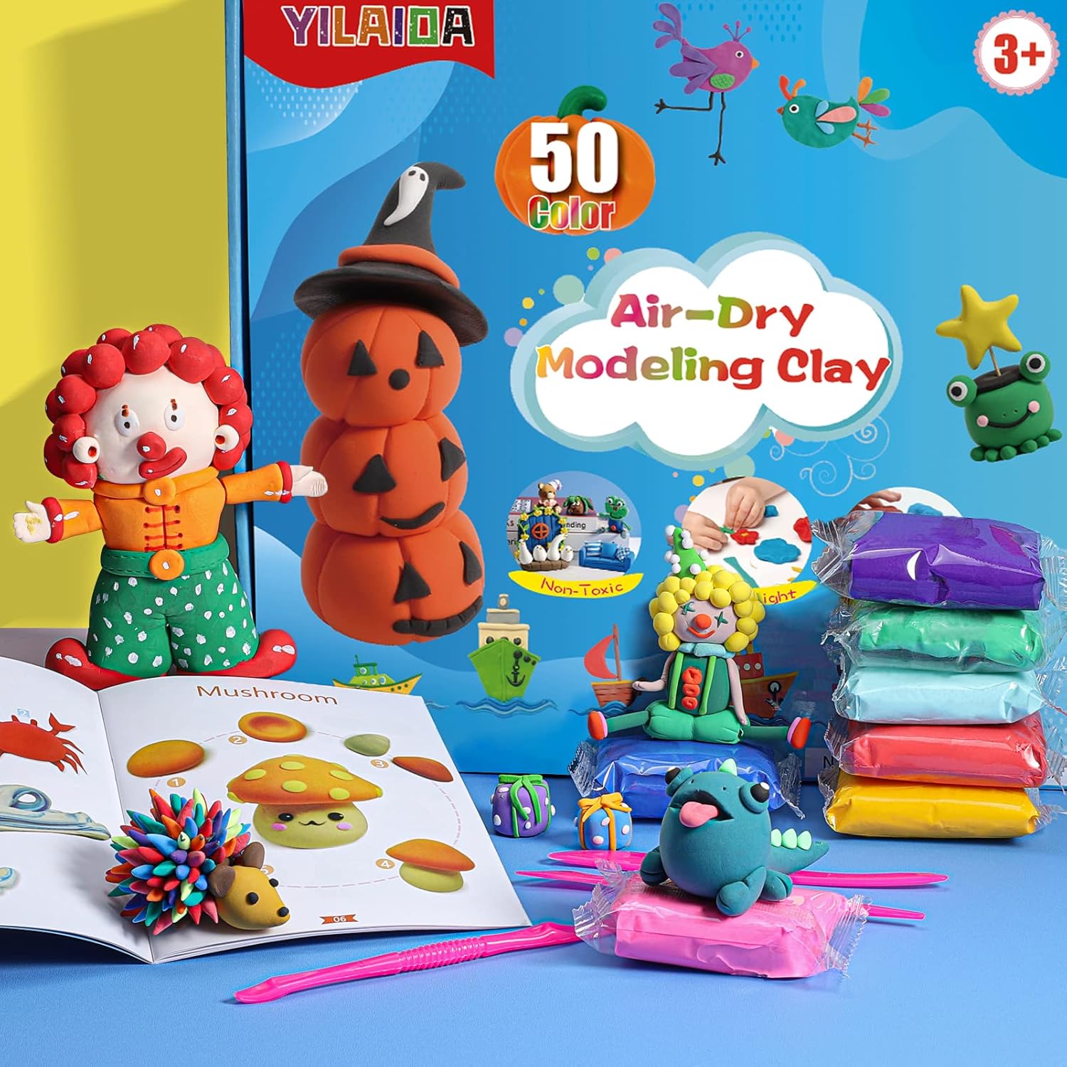 Thumbnail 4 de YILAIDA Air Dry Clay 50‑colour modelling set 🎨