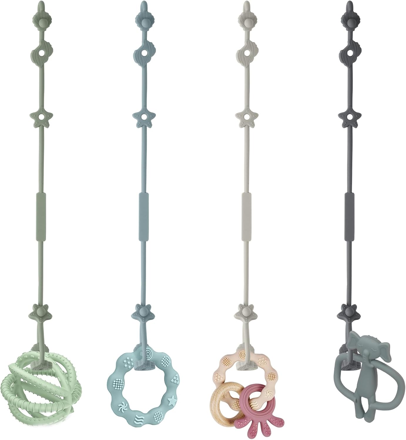 Imagen de Vicloon Catenelle per Ciuccio 4PCS: Catene Ciuccio in Silicone senza BPA per Sicurezza di Sedie, Passeggini e Seggioloni en OfertitasTOP