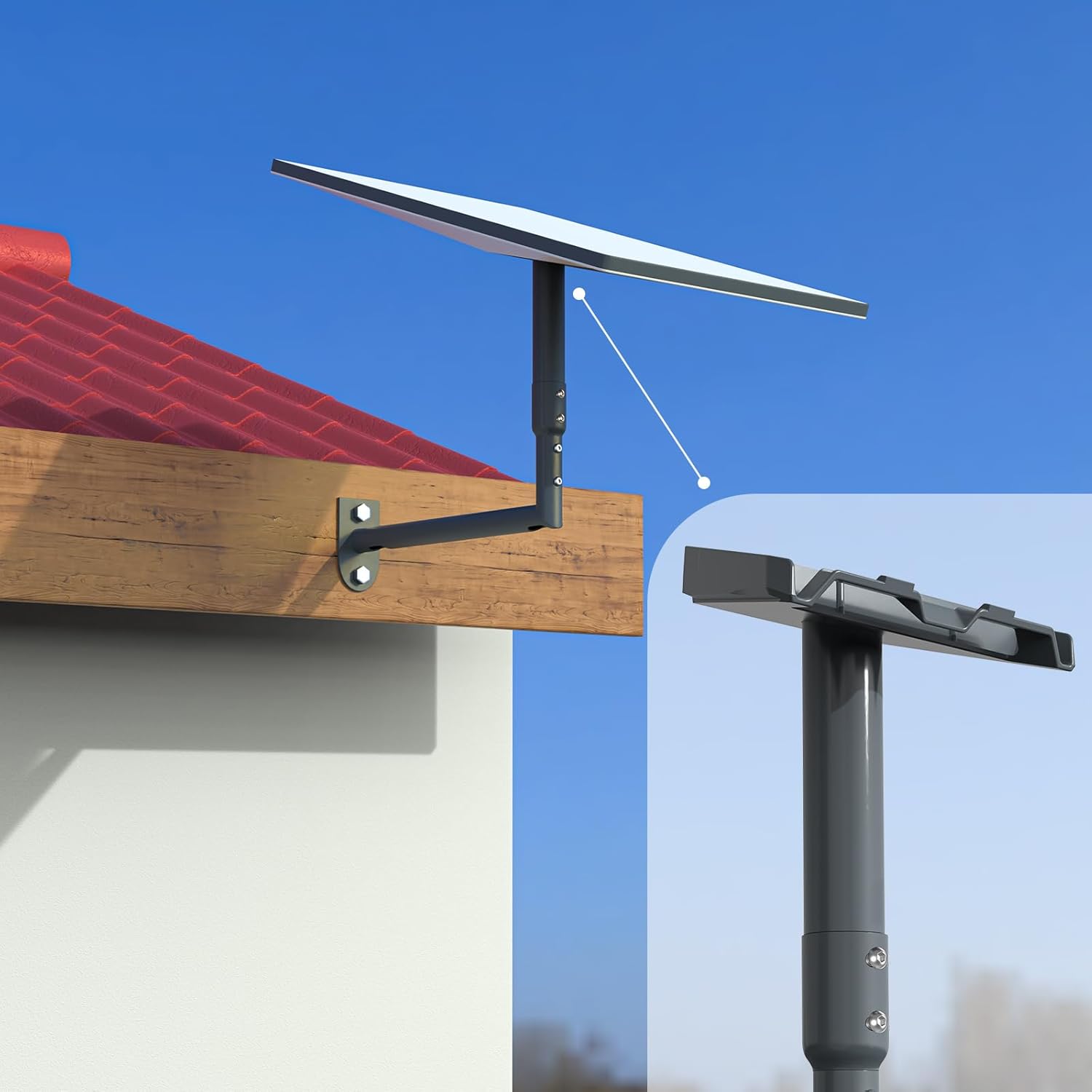 Thumbnail 6 de QUIDDITY Starlink Gen 3 Mounting Kit – 360° Adjustable Wall & Roof Bracket