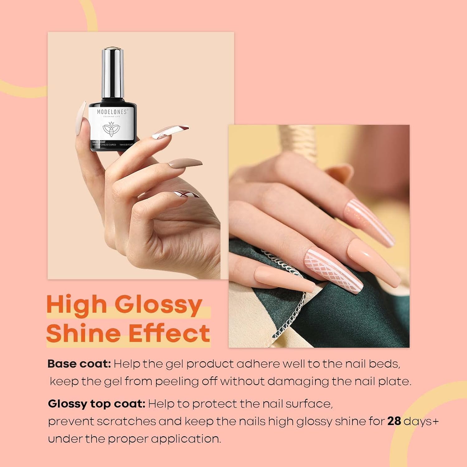 Thumbnail 4 de Modelones MO-DB0256 base coat, top coat y primer para uñas, 3 x 10 ml