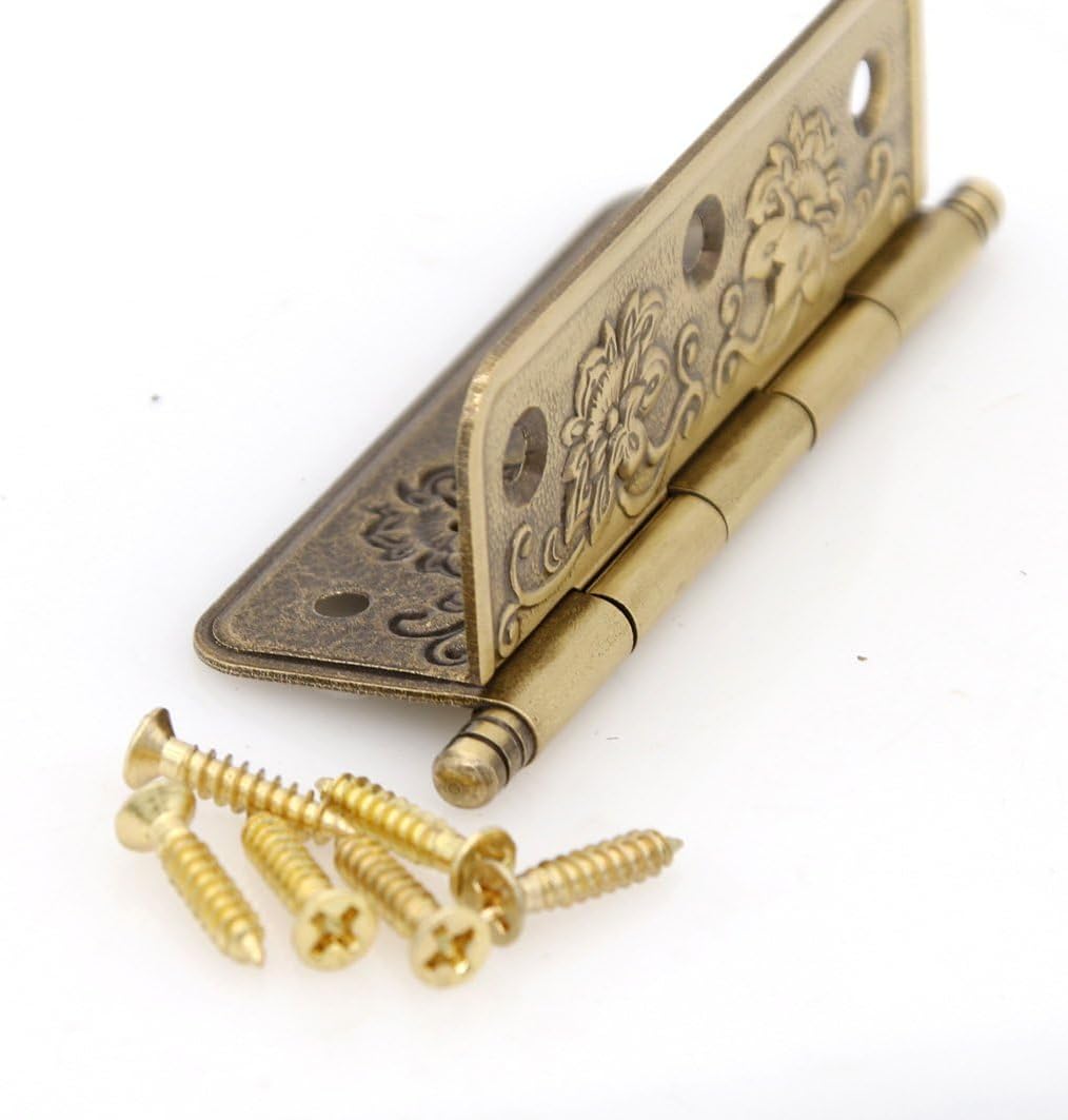 Thumbnail 3 de Embossed Brass Hinges, 65 mm Plate Length
