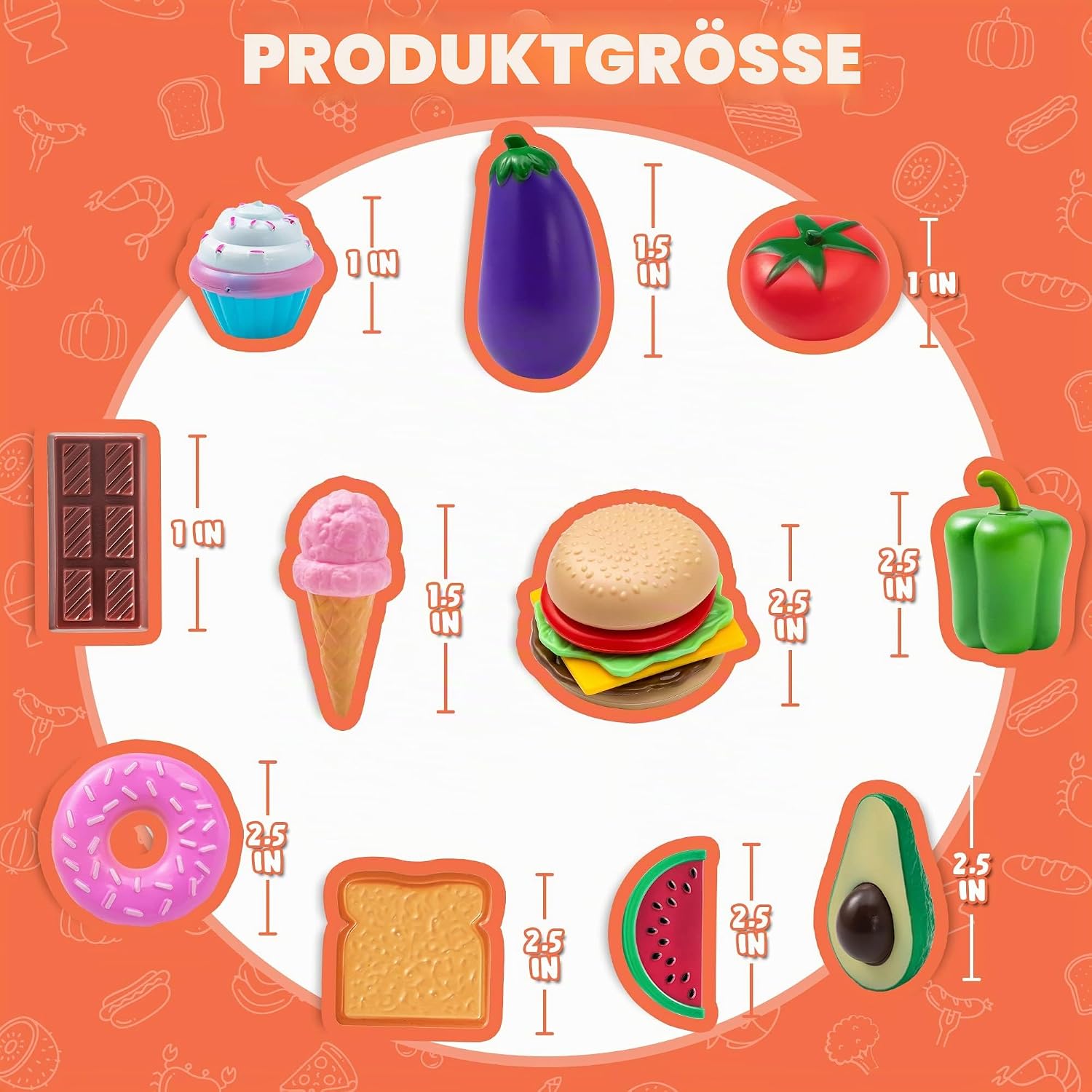 Detalle de JOYIN 50-teiliges Kinder-Küchen-Playset mit Spiel-Lebensmitteln aus Kunststoff