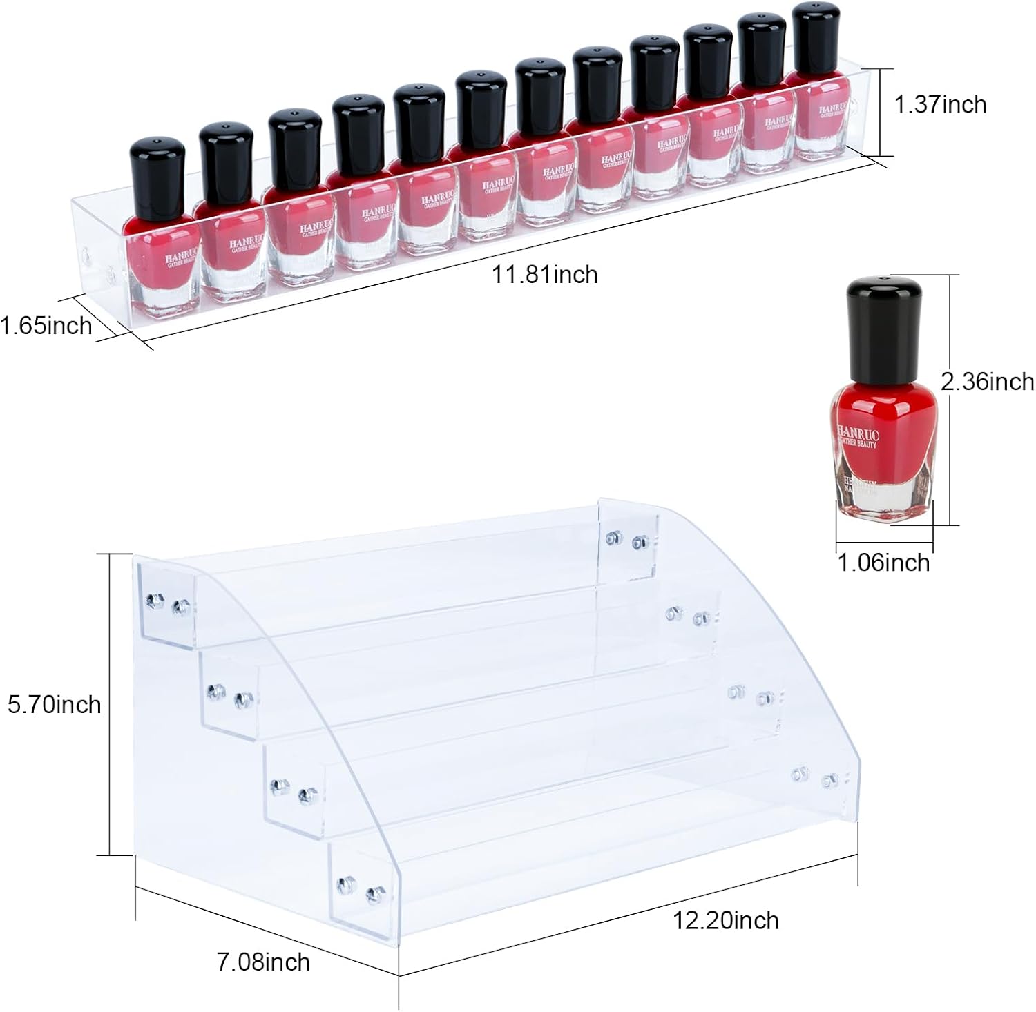 Detalle de KINGROW nail polish organiser rack 4 layers