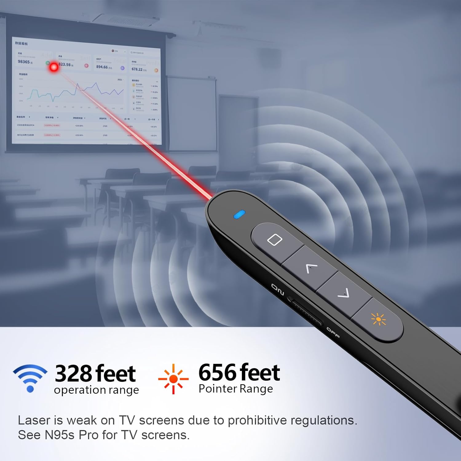 Thumbnail 1 de Norwii N27 Wireless Presentation Clickers (N27) – USB-A plug-and-play presenter remote for PowerPoint, Black