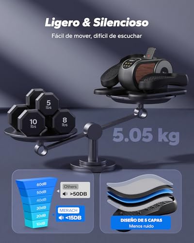 Thumbnail 6 de MERACH Máquina Elíptica Eléctrica Mini: 12 velocidades, mando y pantalla curva para casa