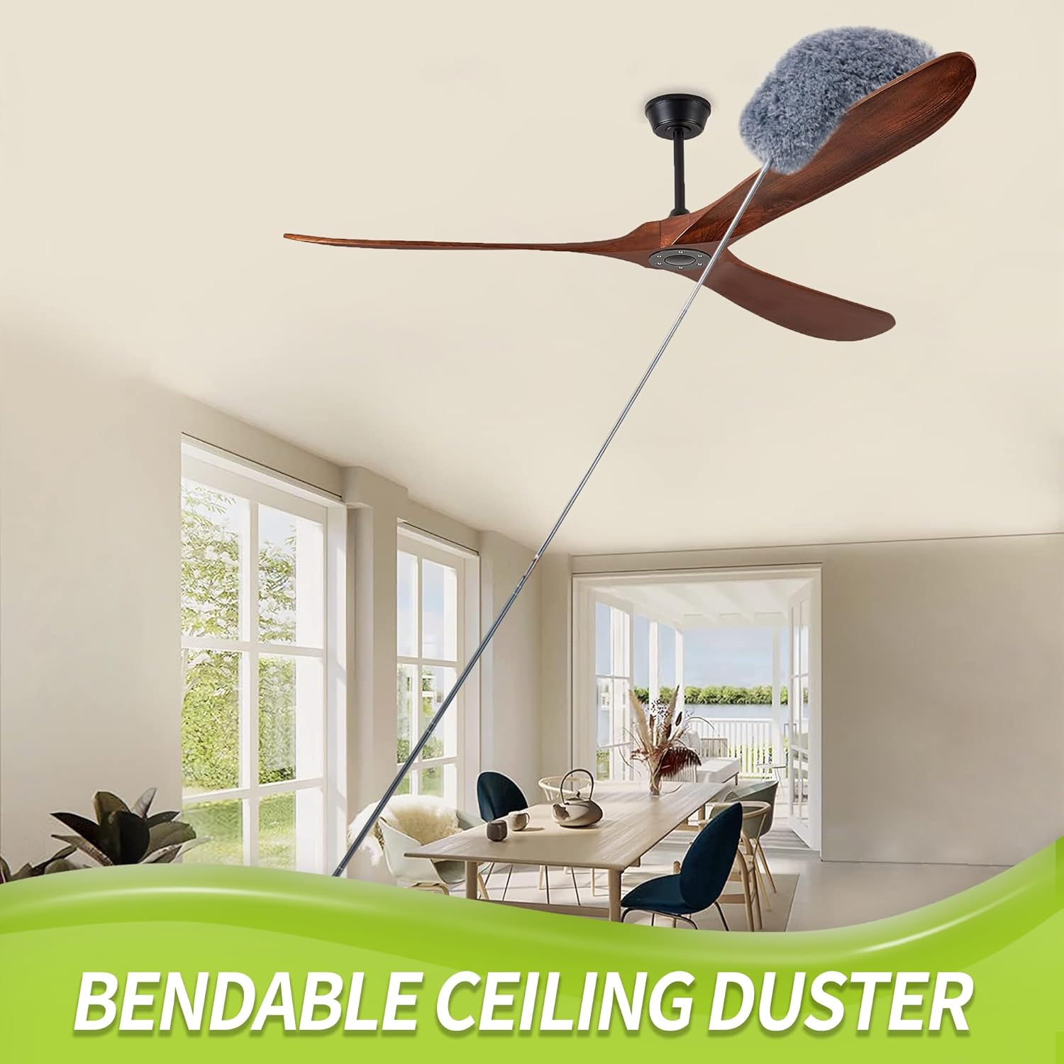 Thumbnail 2 de IVYROLL Cobweb Duster with Extension Pole — 100-Inch Reach Spider Web Brush & Ceiling Cleaning Kit