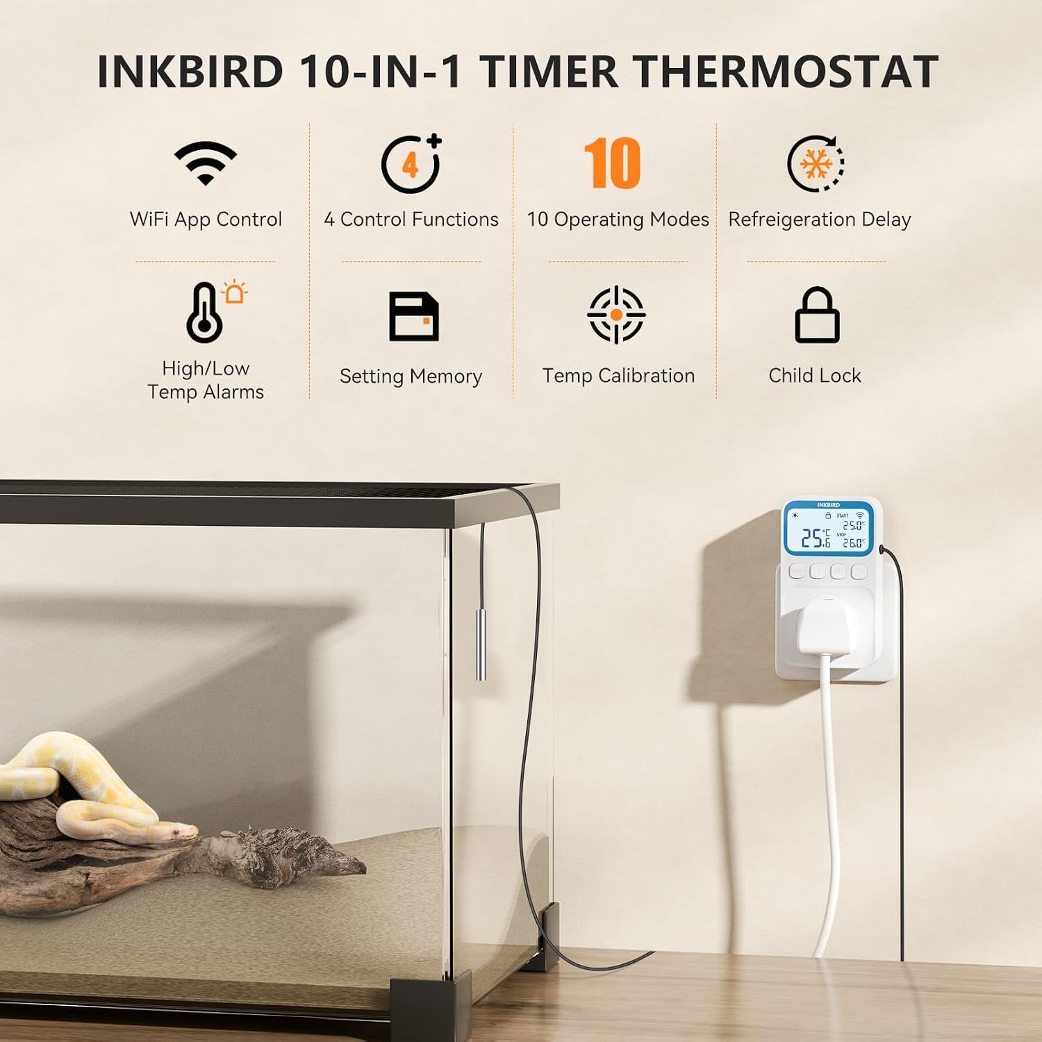 Thumbnail 3 de Inkbird C236T WiFi Thermostat Plug Socket (Heating & Cooling) with App Control