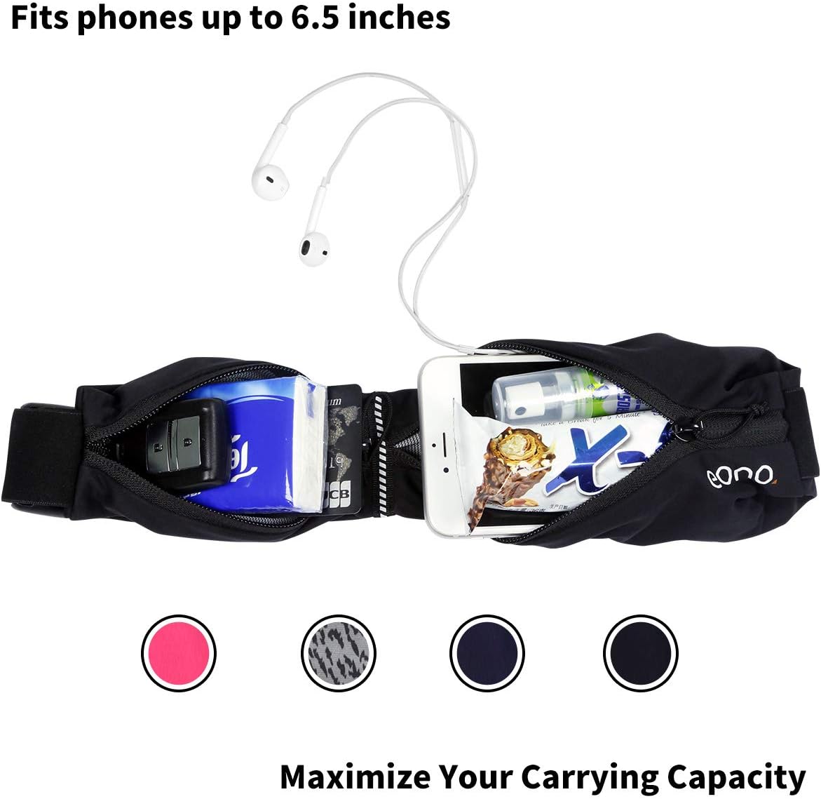 Detalle 2 de Eono running belt waist pack, water resistant