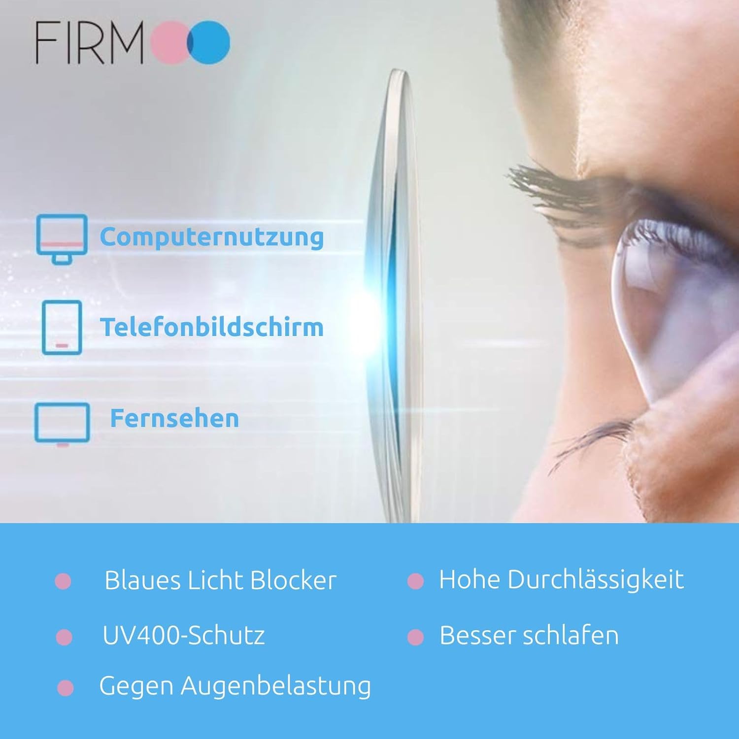 Thumbnail 3 de Firmoo Blaulichtfilter Brille (Lesebrille) mit 1,75x Vergrößerung – Anti-Glanz Computerbrille für PC, Handy & TV