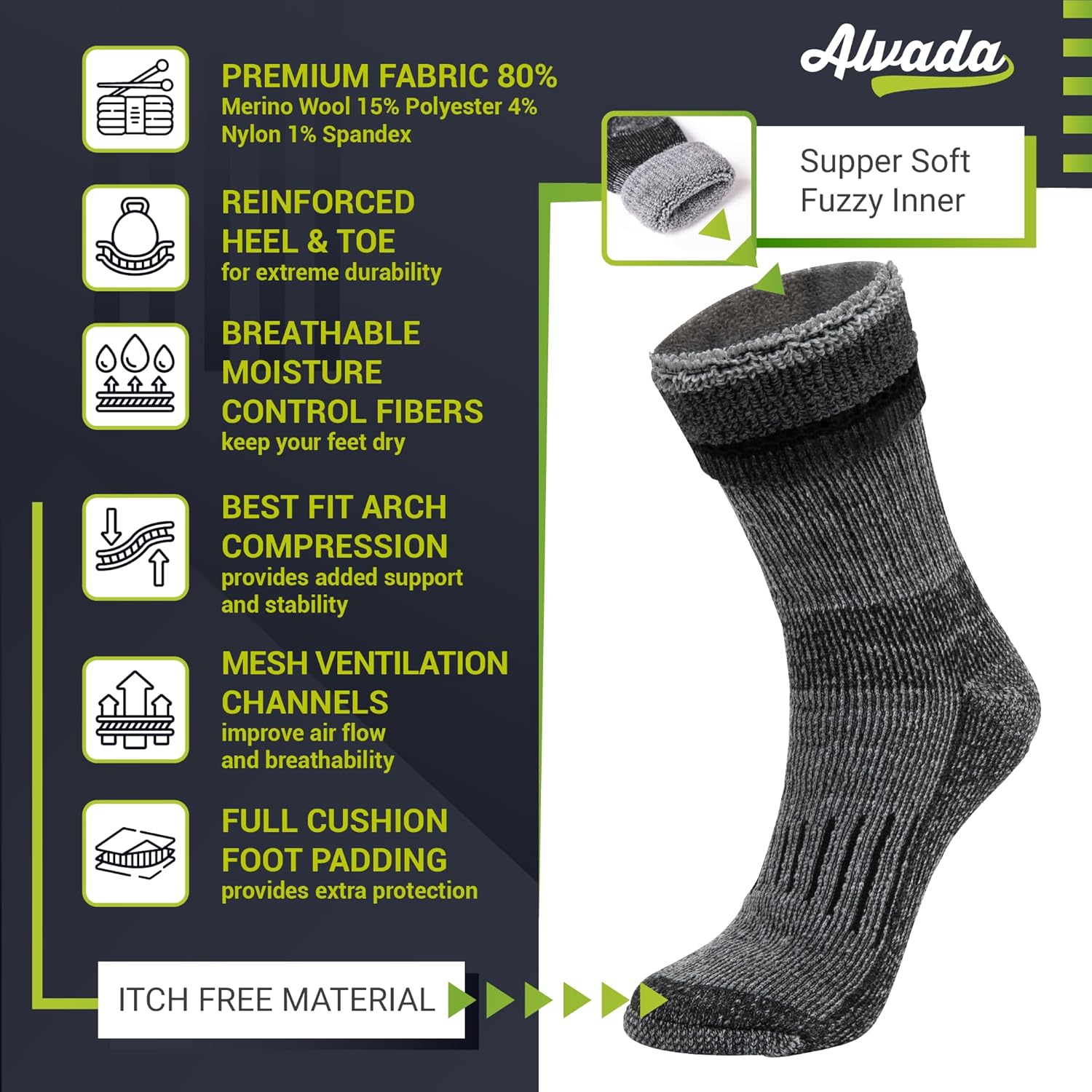 Thumbnail 4 de Alvada Warm Wool Socks for Winter ⚙
