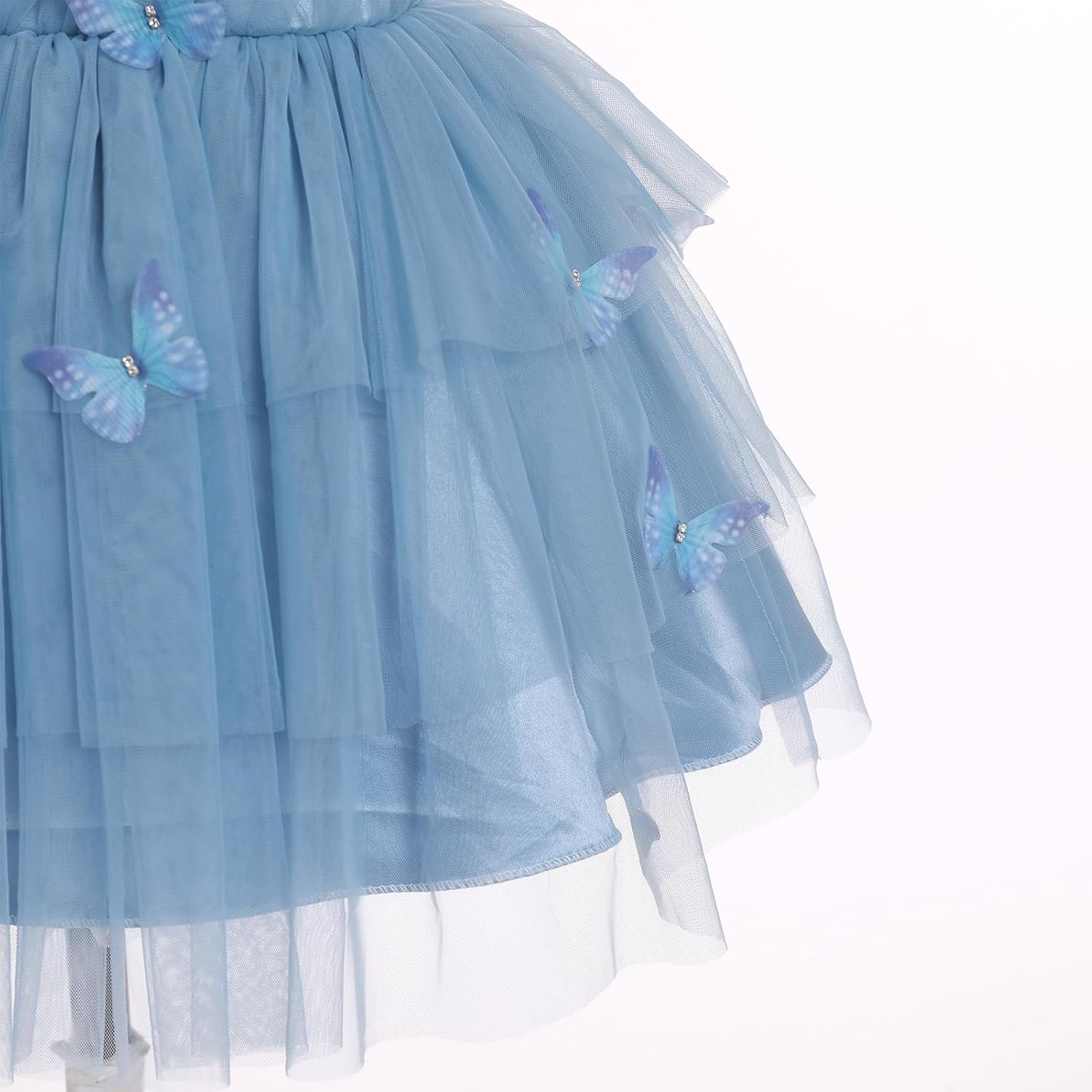 Thumbnail 4 de Robe princesse IDOPIP bébé fille en tulle 3D papillon, V ouvert sans manches