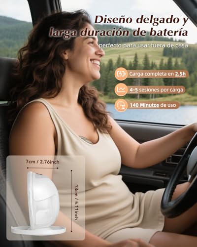 Detalle de KISSBOBO K5 Sacaleches eléctrico: 19 niveles, 4 modos y 280 mmHg, manos libres