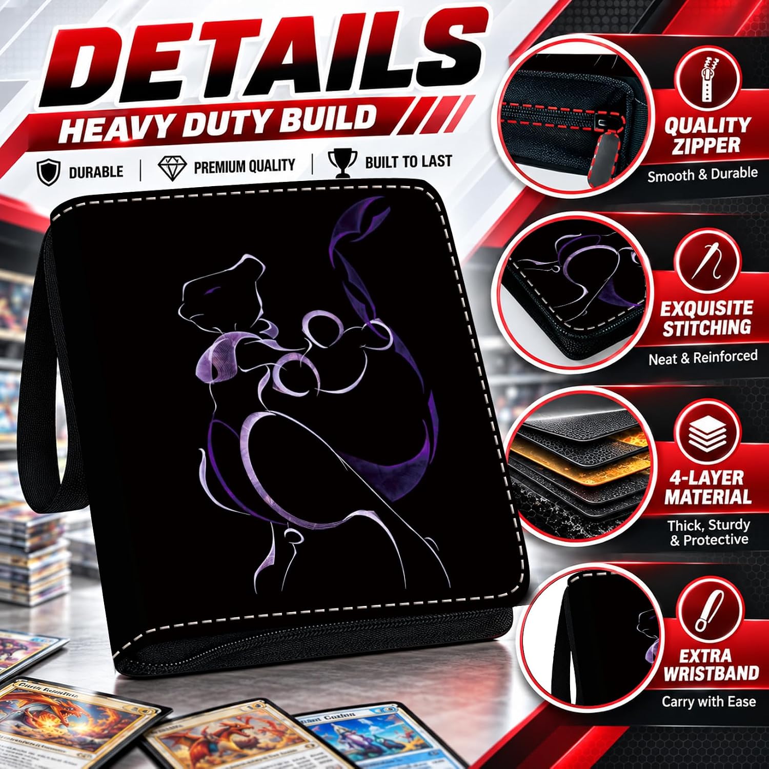 Detalle de MYTCG meng-1008 Trading Card Binder, 9-Pocket, 56 Removable Pages