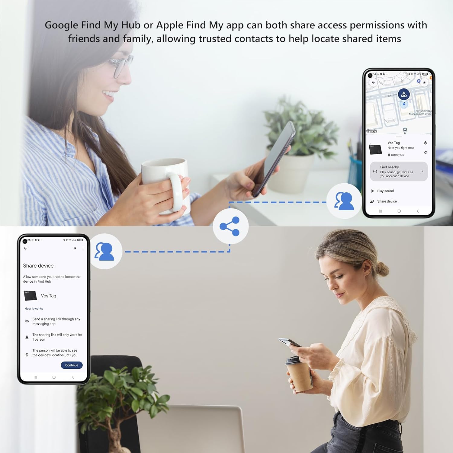 Detalle de ATUVOS Dual System Card Tracker – 2 Pack: Thin, Wireless Charging, Bluetooth Finder for Find My and Google Find Hub