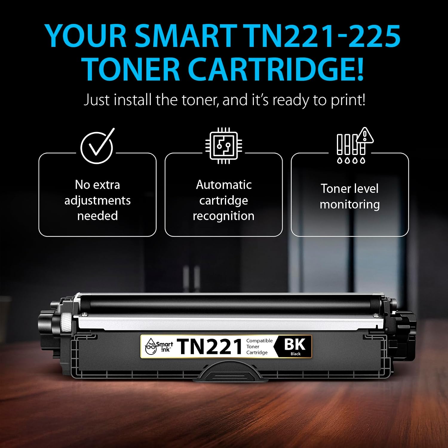 Detalle de Smart Ink TN221TN2254Pack Compatible Toner Cartridge, 4-Pack