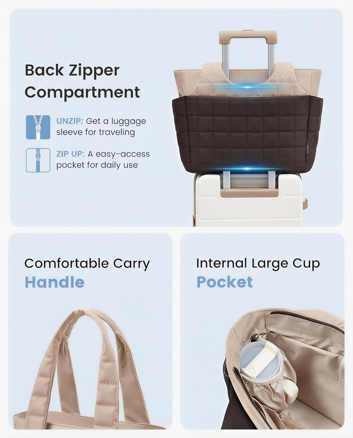 Detalle 1 de LOVEVOOK Quilted Tote Bag