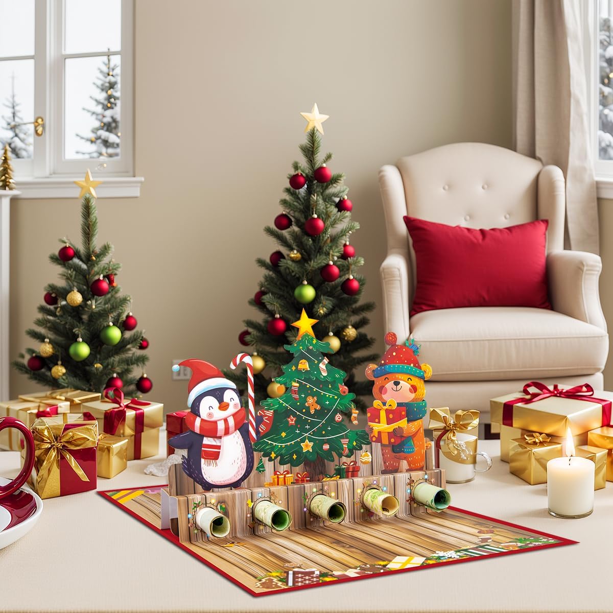 Detalle de CNLITIHEKA Weihnachten Pop-Up-Karte 🎄