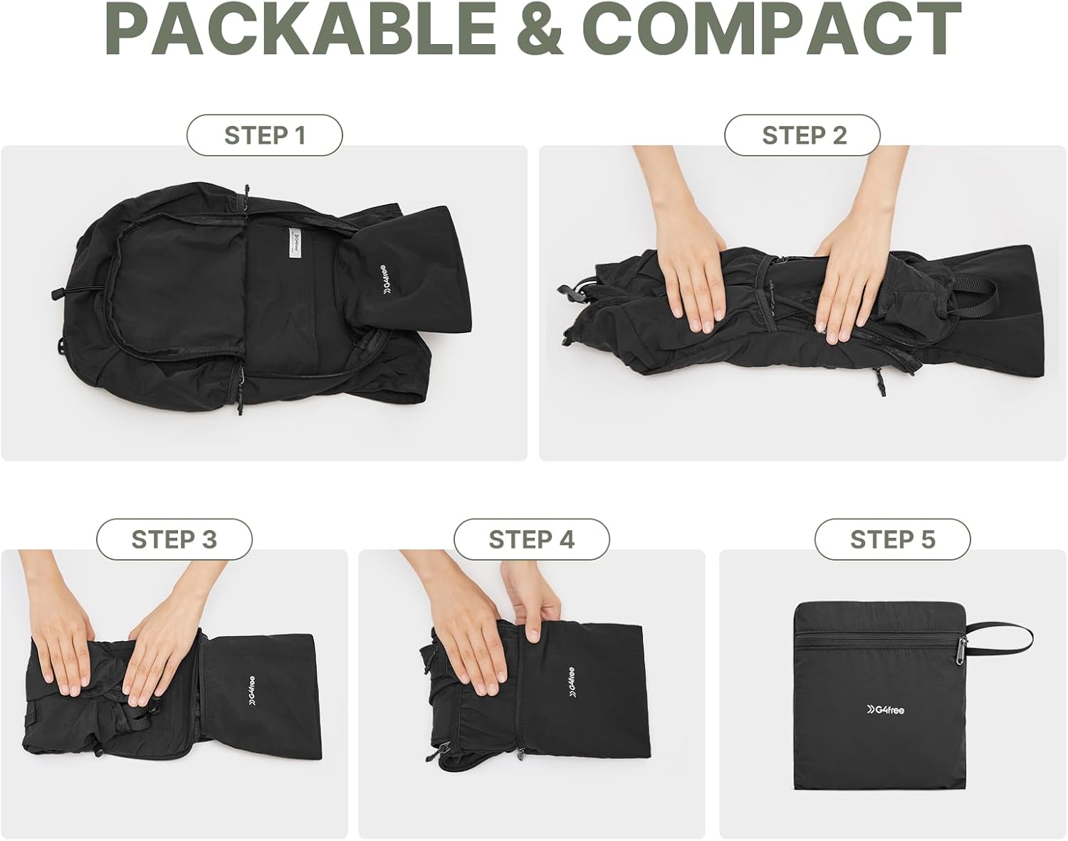 Thumbnail 6 de G4Free 20L Packable Hiking Backpack, Water-Repellent Nylon Daypack