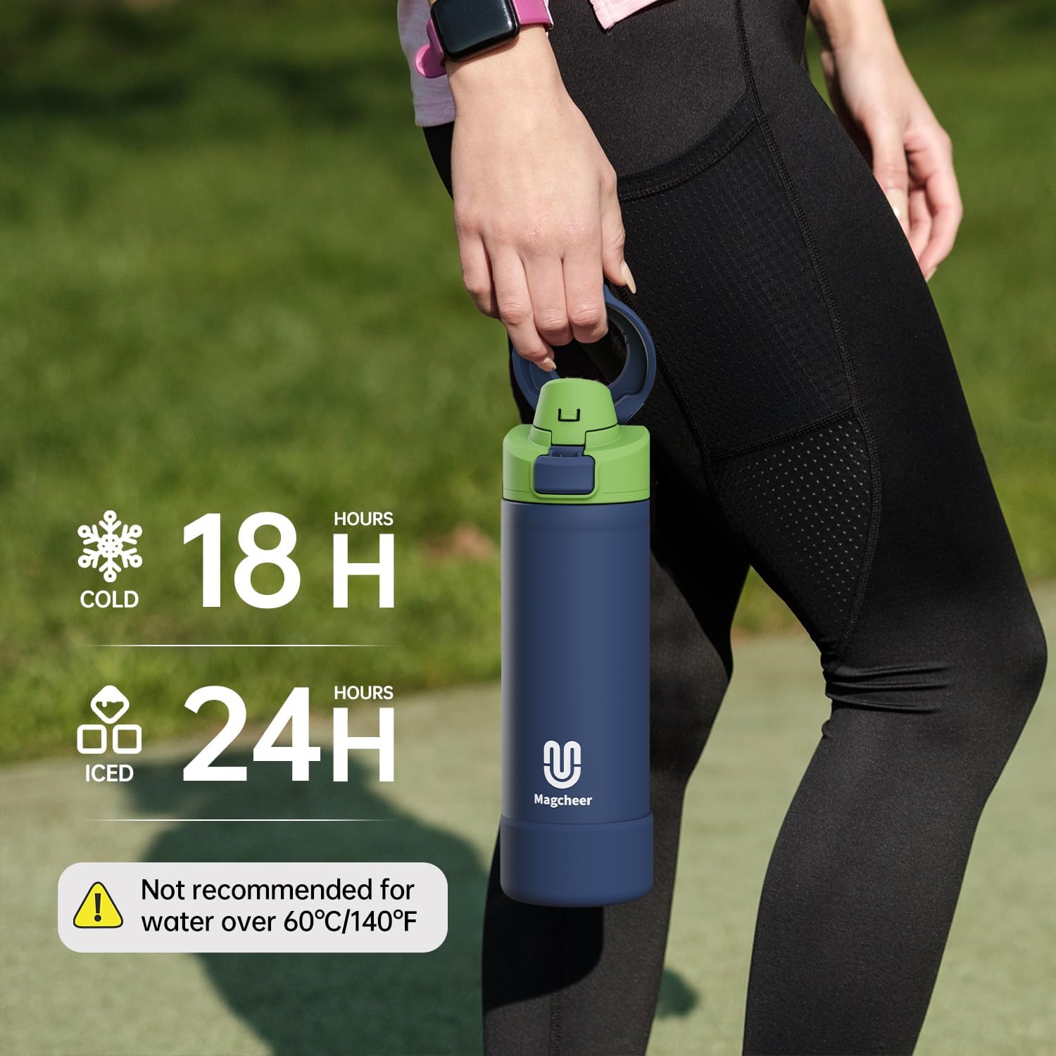 Thumbnail 6 de magcheer 1L Magnetic Water Bottle with Phone Holder – a practical, hands-free bottle for travel, fitness and daily use