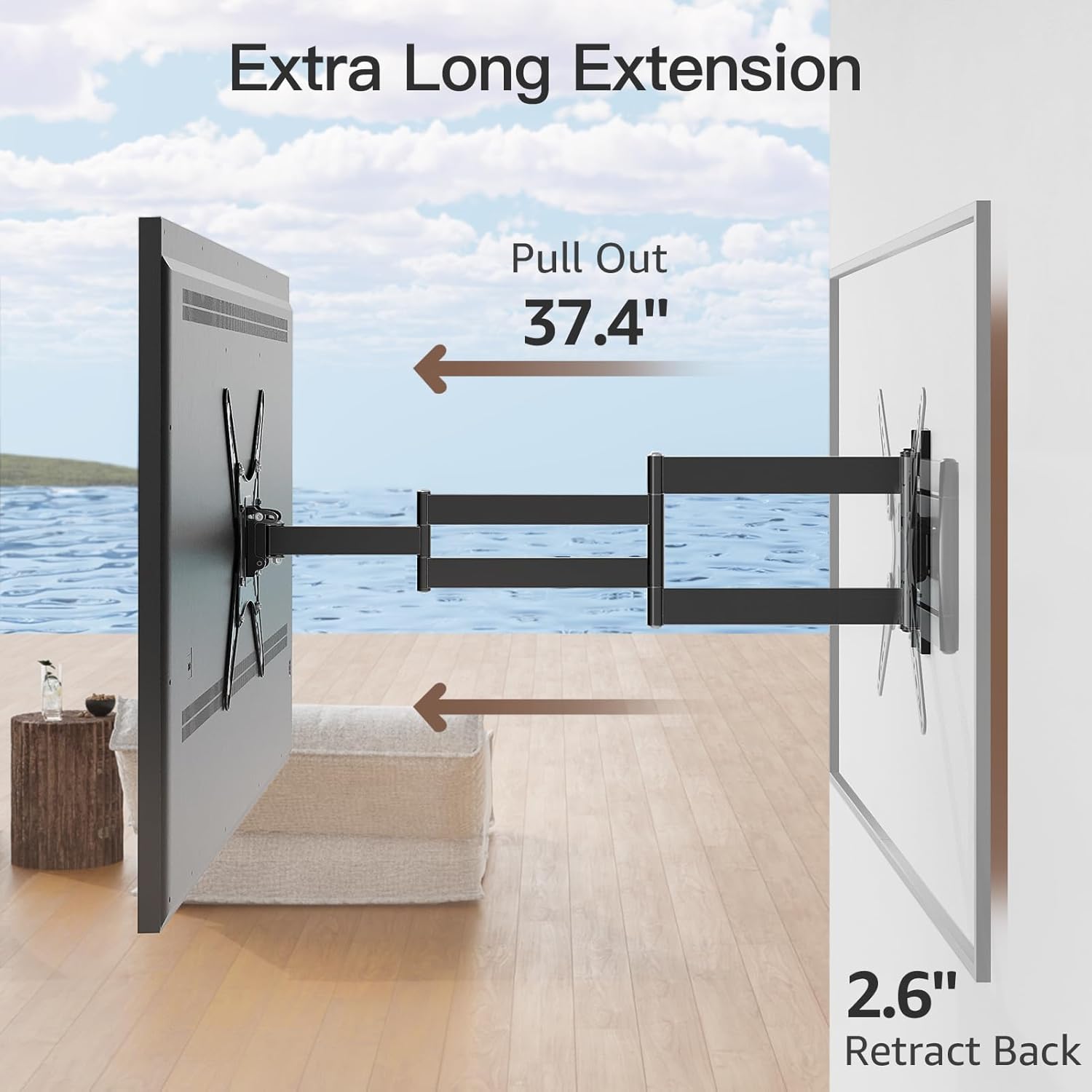 Thumbnail 1 de ELIVED Outdoor Long Arm TV Wall Mount 37.4