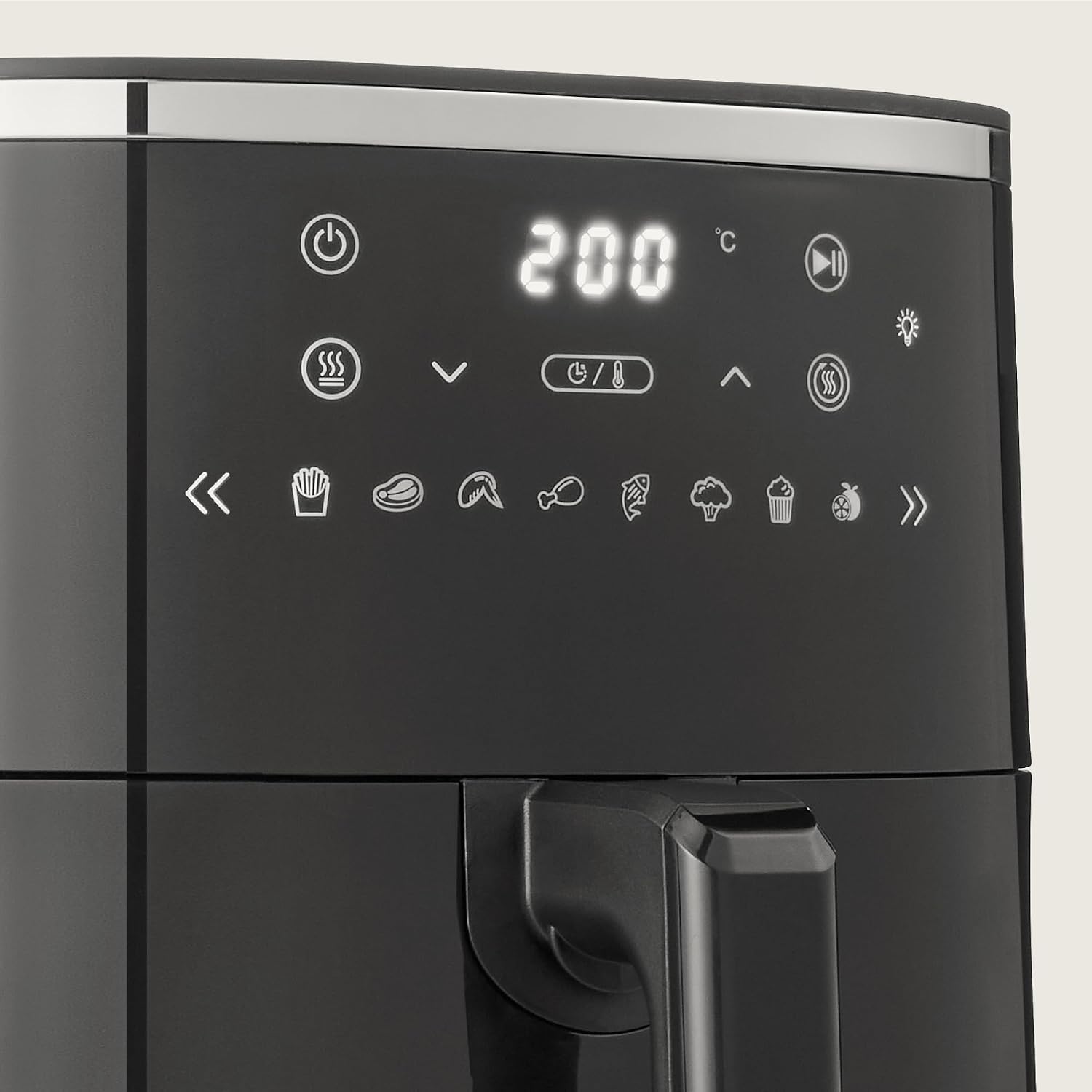 Detalle de Amazon Basics Friggitrice ad Aria 5,7L con Finestra Trasparente – 1750W Nero