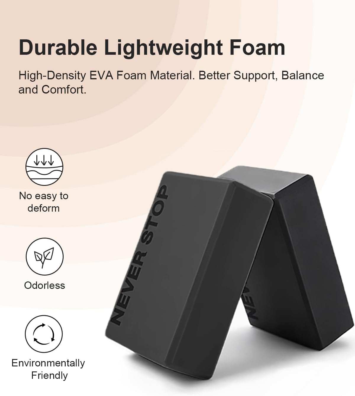 Detalle de KEEP Yoga Blocks, 2-Pack High-Density EVA Foam with Textured Surface