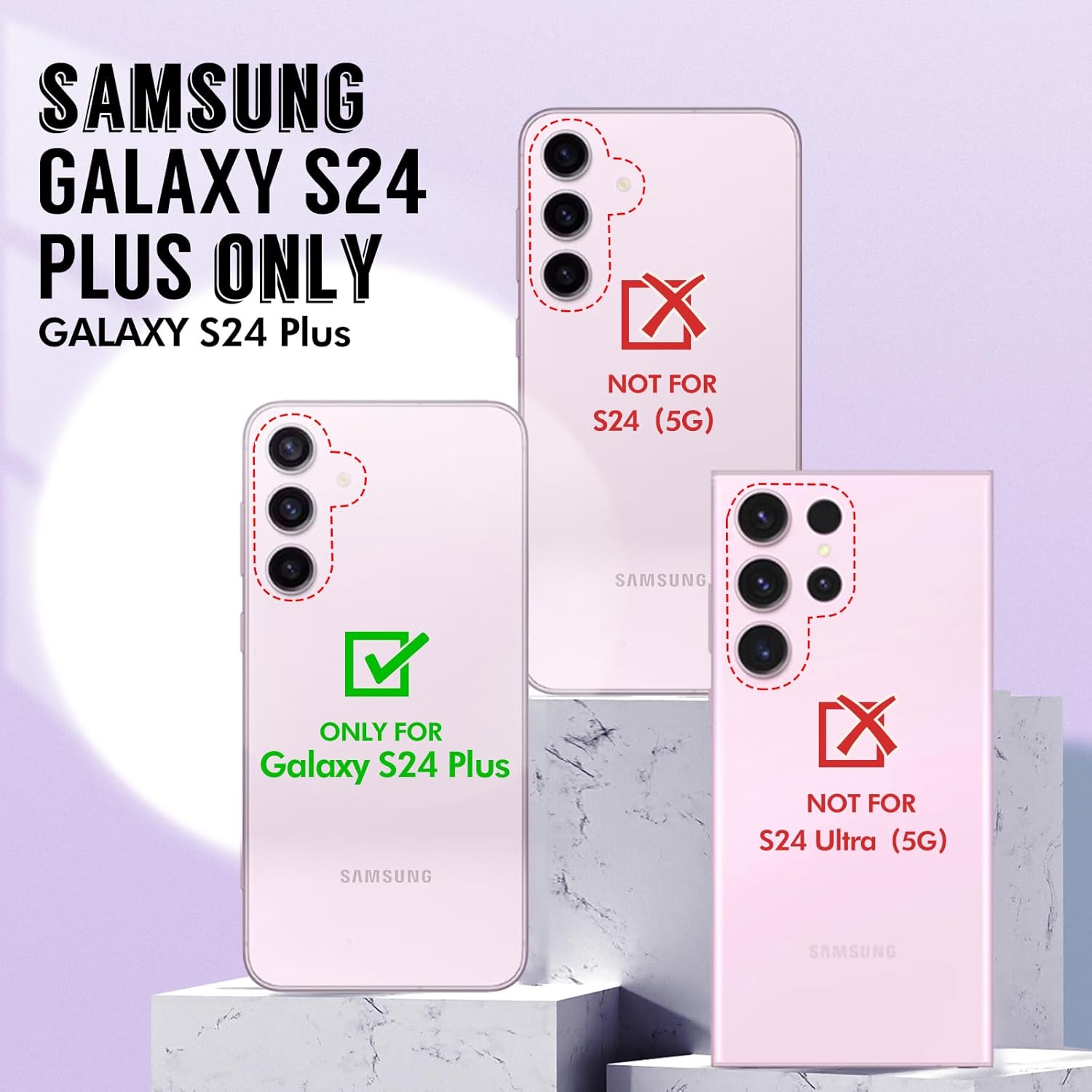 Thumbnail 6 de SHEDEER Hülle für Samsung Galaxy S24 Plus 6,7" – Glitzer, Kameraschutz und Displayschutz, Marmormuster