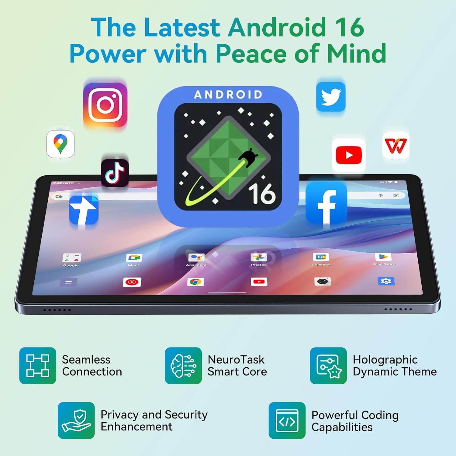 Thumbnail 1 de KINGRID 11-Inch Android 16 Tablet, 1920 x 1200 Display, 24GB RAM, 256GB Storage