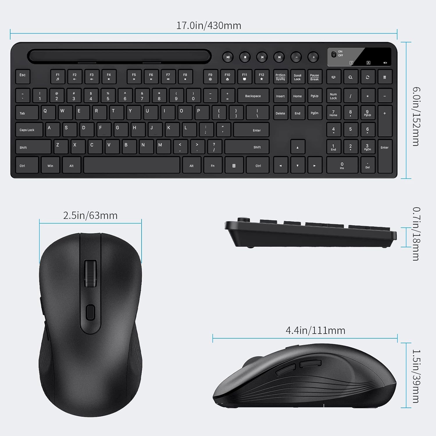 Thumbnail 3 de MARVO Wireless Keyboard and Mouse Combo ergonomic silent