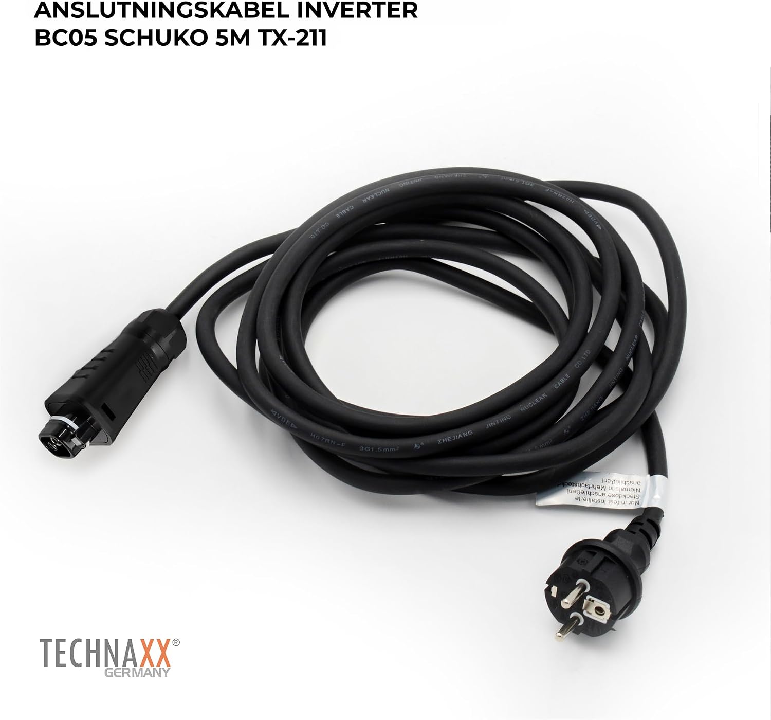 Thumbnail 1 de Technaxx 5020 BC05 till Schuko-anslutningskabel, 5 m, H07RN-F och IP44
