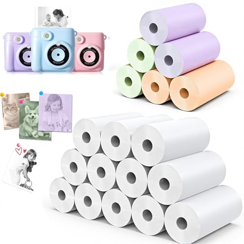 Detalle de QUASON 18 Rolls Kids Camera Paper Roll Refill – BPA Free Thermal Paper for Instant Print Cameras