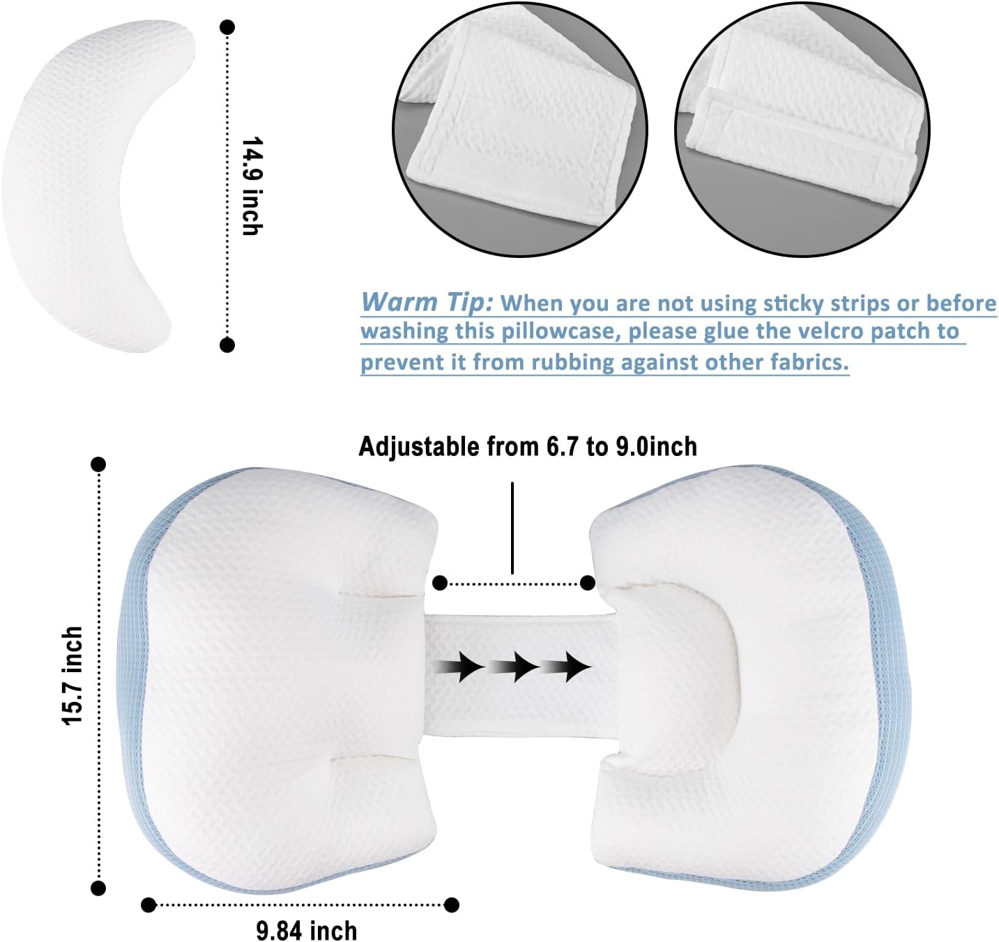 Thumbnail 2 de Chilling Home Pregnancy Pillows for Sleeping (Blue) – adjustable 30° maternity body pillow