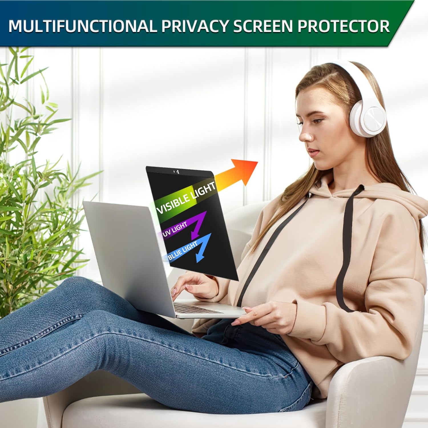 Thumbnail 2 de STARY Magnetic Privacy Screen for MacBook Air 13.6–13 inch (2022–2026) – Matte anti-glare blue light filter, model A2681/A3113