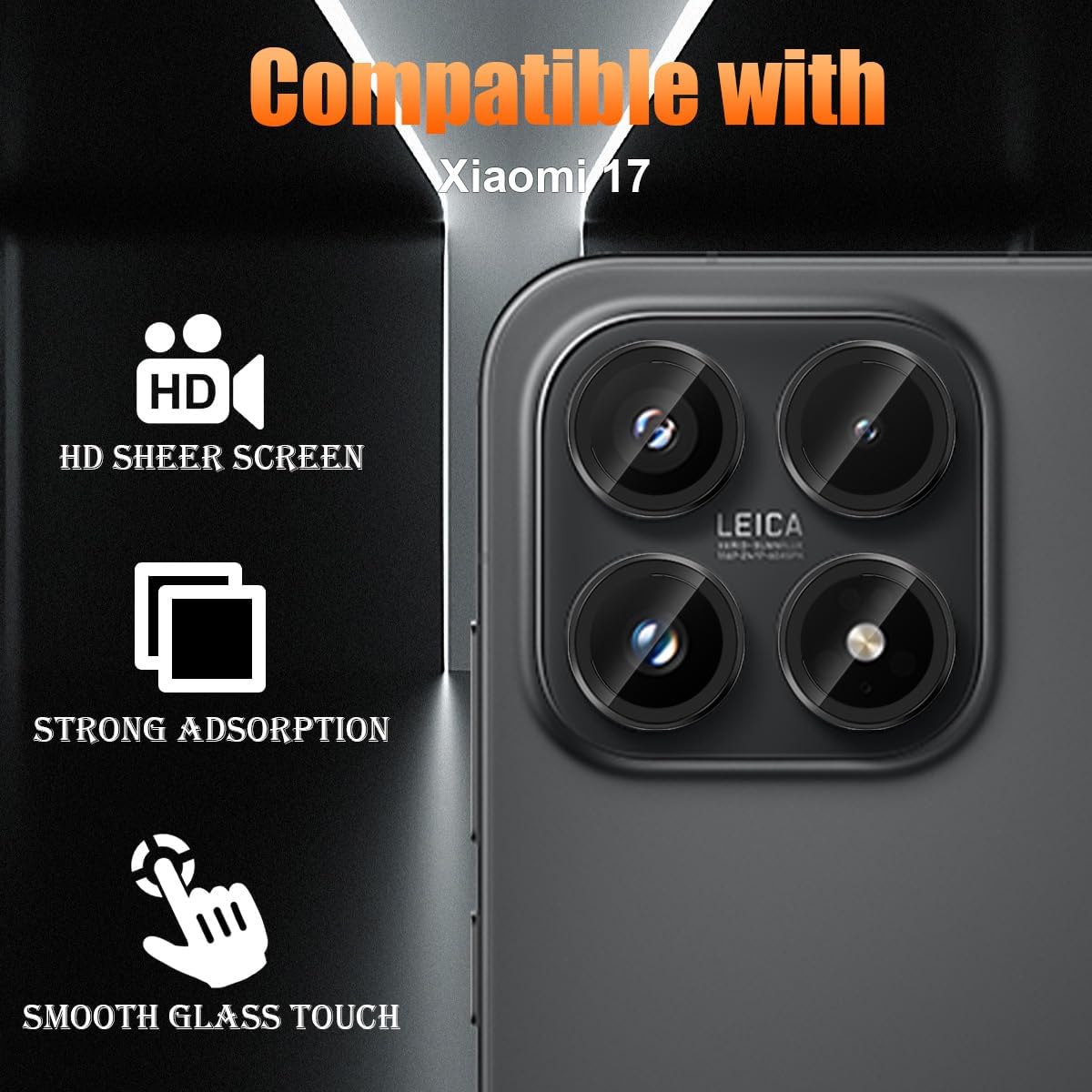 Detalle 2 de Vanrain Kamera-Schutzglas für Xiaomi Mi 17 – 2 Stück, 9H Härte, Ultra-transparent